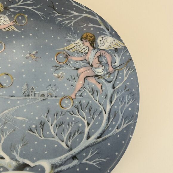 Haviland Limoges The 12 Days Of Christmas Plate Five Gold Rings 1974 Signed - Picture 2 of 6